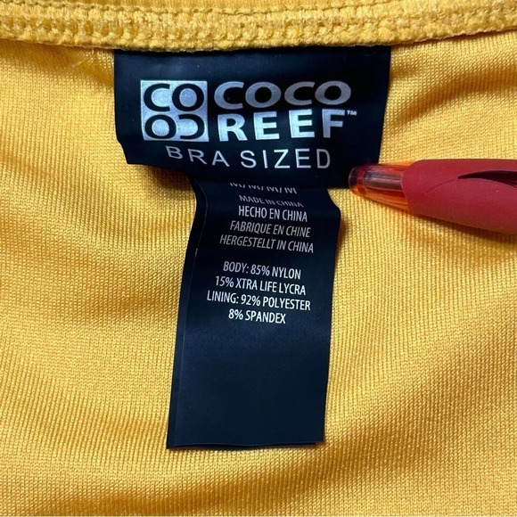 Coco Reef Bikini Bottoms Gold Yellow Gathered Sides Size Medium - Picture 2 of 7